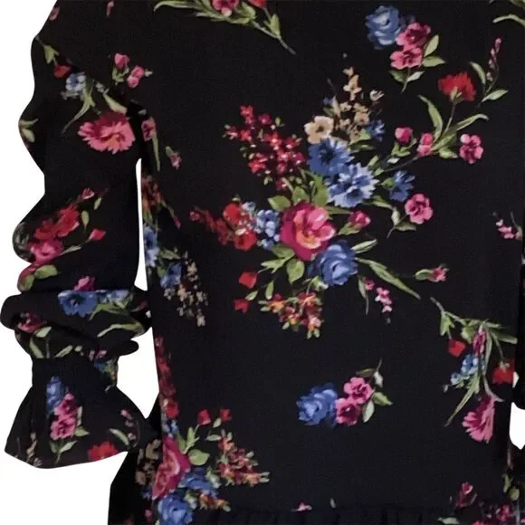 I.N. San francisco Women's Floral Long Sleeve Blouse Multicolor Size L - Picture 6 of 7